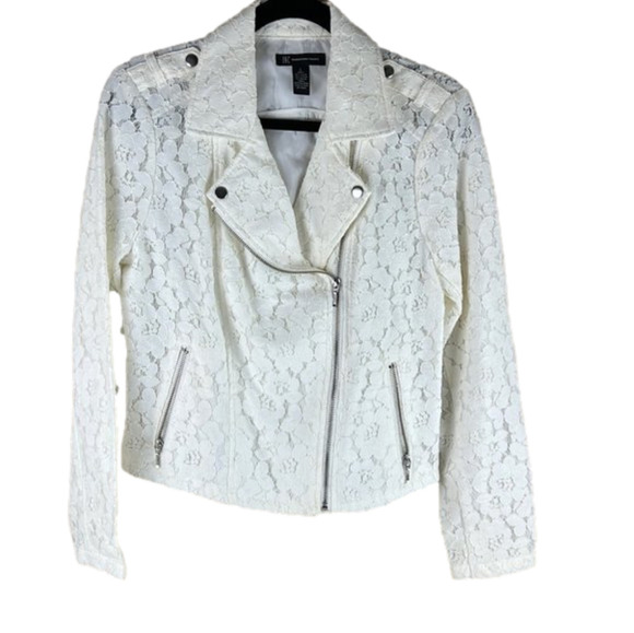 NWT I.N.C. International Concepts Lace Asymmetrical Zippered Blazer Jacket - Picture 1 of 10